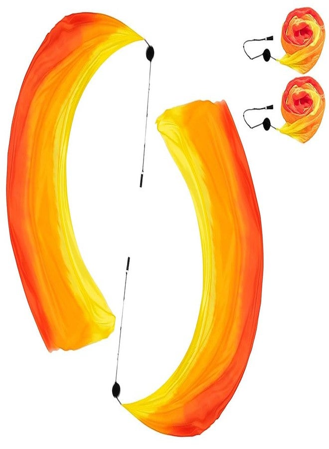 Hitopin 2 Sets Belly-Dance Colorful Veil Poi Silk Poi Throwing Ball Throwing Balls Scarf Poi-Streamer with Poi Balls Belly Dance Ball for Belly Dance Performance, for Parties Dances Performances - Image 1